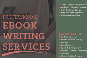 ghostwrite medical ebook, mental health, fitness course, journal, workbook