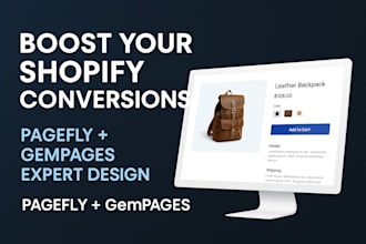 design shopify product landing page gempage  pagefly website store