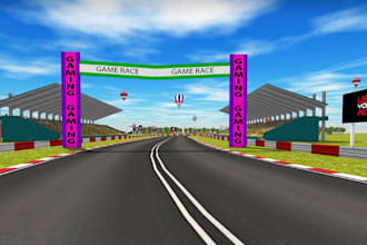 recreate 3d city airport, kart racing circuit,racetrack map design,road asphalt