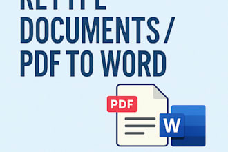 retype scanned documents, images or PDF into word or excel