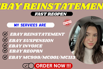 reinstate suspended ebay account and remove mc011, mc113 and mc999 suspension
