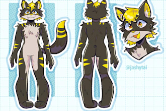 draw a clear reference sheet for your human or furry character