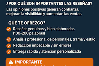 escribiré una reseña honesta y profesional para tu libro en amazon KDP