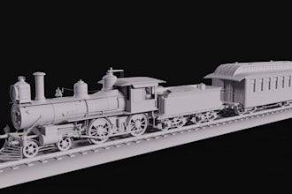 create realistic 3d train models for games, printing, or animations ship models