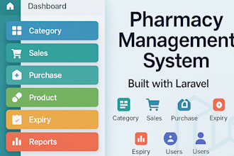 develop a pharmacy pos, medical store management system,medicine,super store