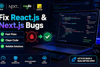 fix bugs in react js next js node js and javascript websites