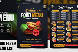do food menu, restaurant menu, food flyer design digital menu food poster design