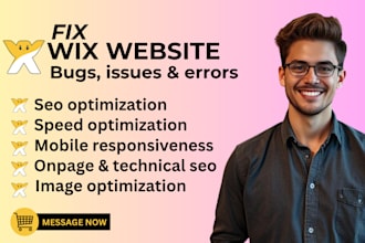 fix wix website bugs do wix seo, speed, image optimization mobile responsiveness