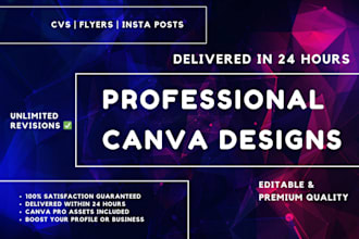 design stunning canva pro cvs, and social media posts