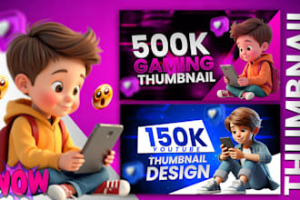 design attractive eye catchy youtube thumbnail