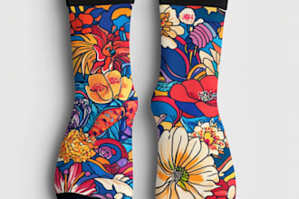 draw unique socks design or sketch for you