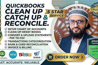 cleanup, catchup, reconcile in quickbooks online bookkeeping