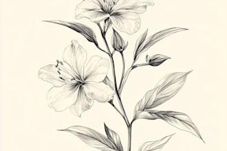 create a beautiful vintage botanical illustration poster