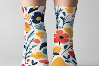 draw a creative socks unique sock design for you