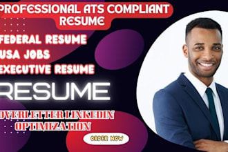 provide professional federal resume, USA jobs, and executive resume