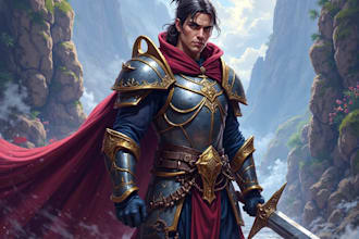 design dnd art, character fantasy illustration for dnd party