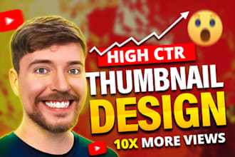 design 3 viral youtube thumbnails in 24h CTR booster