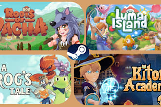 do steam capsule artwork game art banner, game logo, game concept art,