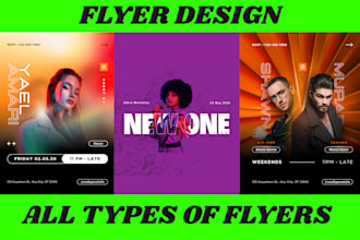 design a concert, nightclub, church, event or party flyer