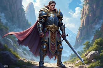 make a dnd character art and dnd party illustration for you