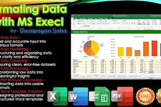 clean, format, merge, split excel data