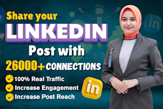do linkedin post shout out marketing promotion with real followers, connections