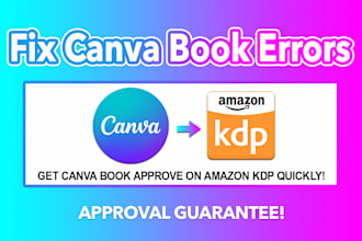 fix canva book errors and get canva design approve on amazon KDP quickly