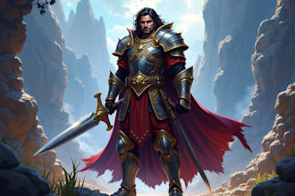 make a dnd character art and dnd party illustration
