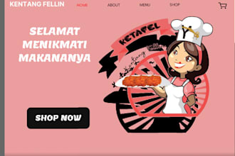 make a web design for a landing page or restaurant website