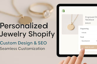 design personalized jewelry shopify store and custom SEO
