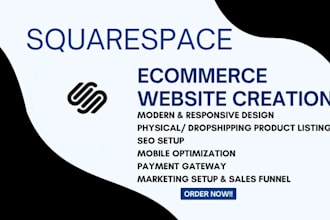 build and design squarespace ecommerce website, redesign or customize store
