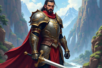 design dnd art, character fantasy illustration for dnd party