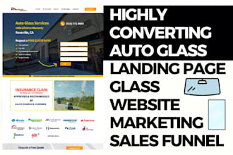 design glass auto glass landing page glass repair glass installation website