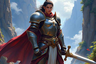 draw dnd party art, pathfinder group, and fantasy characters