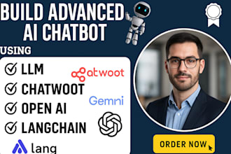 bulid advanced ai chatbot using llm, chatwoot open ai gemini, langchain chatbot