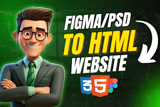 covert figma to html, psd to html css responsive website