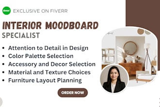 do kitchen, livingroom, house interior moodboard design services