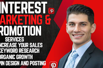 do pinterest marketing, SEO, pin design, and etsy or shopify promotion