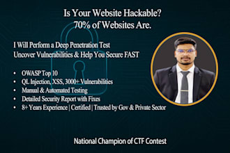 do penetration test on your website with  professional report