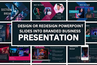 design or redesign powerpoint slides into branded business presentations