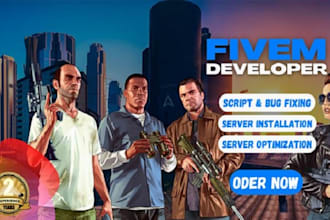 develop custom fivem script for esx or qbcore server