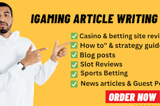 write SEO optimized articles for your igaming site or blog