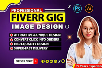 design a unique attractive fiverr gig image and gig cover, fiverr gig thumbnail