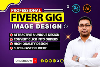 design a unique attractive fiverr gig image and gig cover, fiverr gig thumbnail