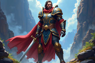 design your dnd character art and dnd party illustration for you