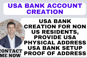 create USA bank, USA physical bank creation for non us resident llc owners