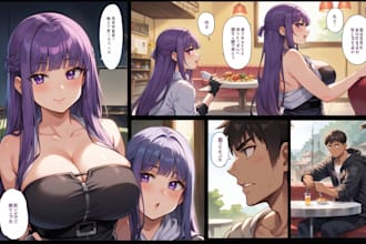 draw nsfw inspired anime comic or fanart based on your concept
