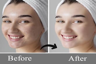 do face retouching photo editing and background removal on photoshop