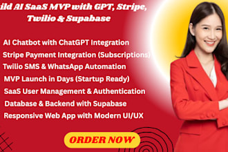 develop lovable ai web app with chatgpt stripe twilio mvp saas builder supabase