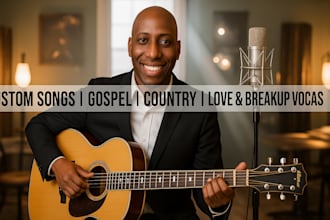 sing custom country, wedding song, gospel or heartbreak songs with studio vocals